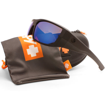 Spy Dirk Matte Black/Happy Bronze Polarised Blue Mirror Men's Sunglasses