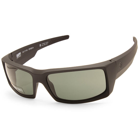 Spy General Soft Matte Black/Happy Grey Green Men's Sunglasses