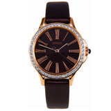 Seiko Swarovski Gold/Brown Dial Leather Strap Women's Analog Watch SRZ446P1