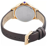 Seiko Swarovski Gold/Brown Dial Leather Strap Women's Analog Watch SRZ446P1
