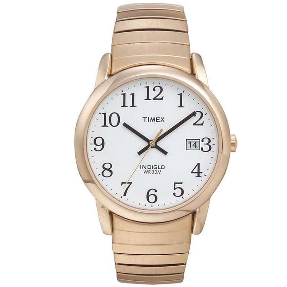 Timex Easy Reader White/Gold Men's 30m Analog Watch T2N090