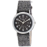 Timex Weekender Black/Grey Tweed Fabric Unisex 30m Analog Watch TW2P72000