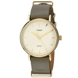 Timex Fairfield Cream/Gold-Tone Olive Leather Women's Analog Watch TW2P98500