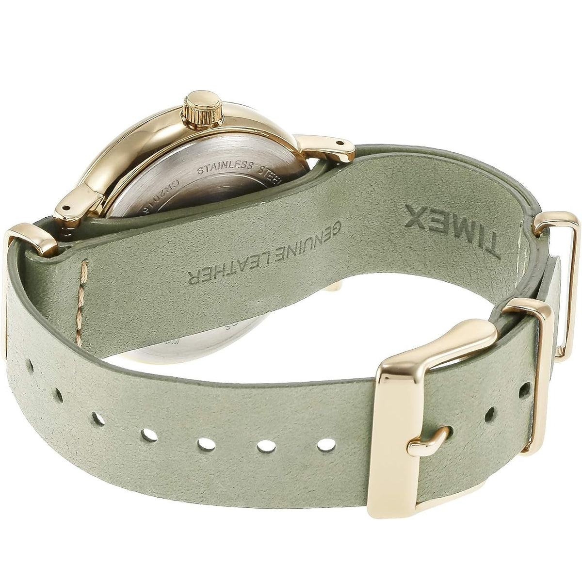 Timex Fairfield Cream/Gold-Tone Olive Leather Women's Analog Watch TW2P98500