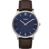 Timex Metropolitan Blue/Brown Dial Men's Quartz Analog Watch TW2R49900