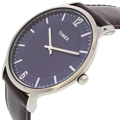 Timex Metropolitan Blue/Brown Dial Men's Quartz Analog Watch TW2R49900