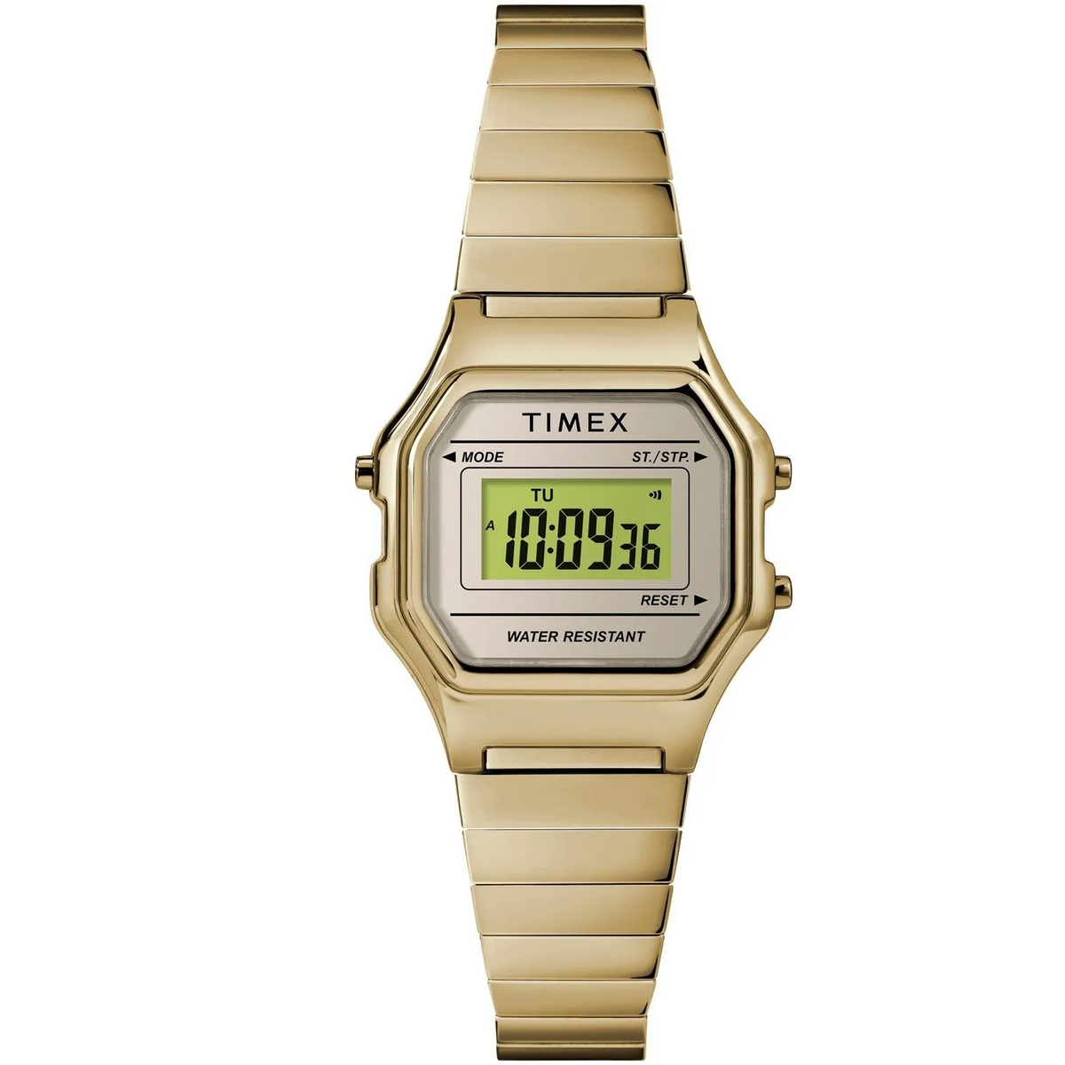 Timex T80 Gold Tone Expansion Band Women's 27mm Digital Watch TW2T48000
