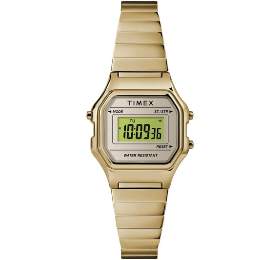 Timex T80 Gold Tone Expansion Band Women's 27mm Digital Watch TW2T48000