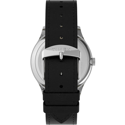 Timex Easy Reader 40mm Silver/Black Leather Men's Analog Watch TW2U22300