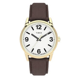 Timex Easy Reader White/Brown Leather Men's 30m Analog Watch TW2U71500