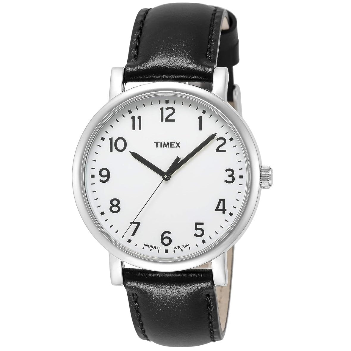 Timex Weekender 42mm White/Black Leather Unisex 50m Analog Watch TW2U84400