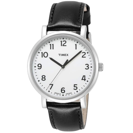 Timex Weekender 42mm White/Black Leather Unisex 50m Analog Watch TW2U84400