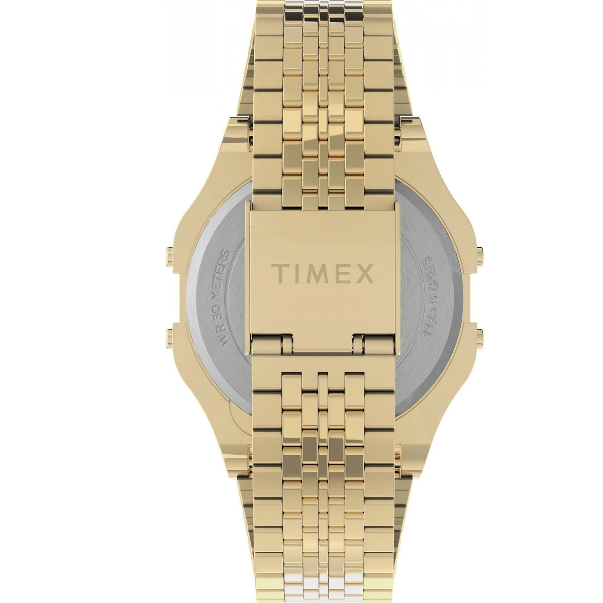 Timex T80 34mm Grey/Gold Bracelet Unisex Digital Watch TW2U93500