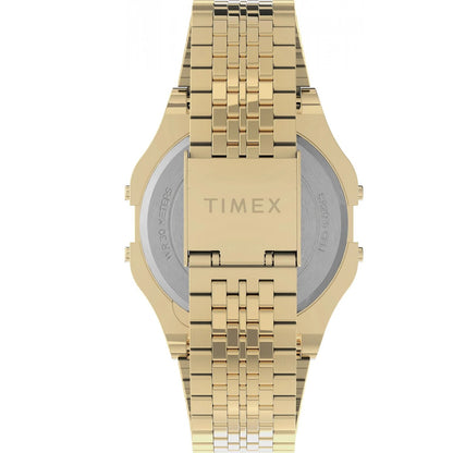 Timex T80 34mm Grey/Gold Bracelet Unisex Digital Watch TW2U93500