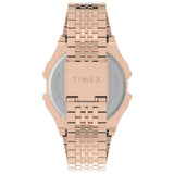 Timex T80 34mm Light Blue/Rose Gold Bracelet Unisex Digital Watch TW2U93600
