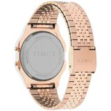 Timex T80 34mm Light Blue/Rose Gold Bracelet Unisex Digital Watch TW2U93600