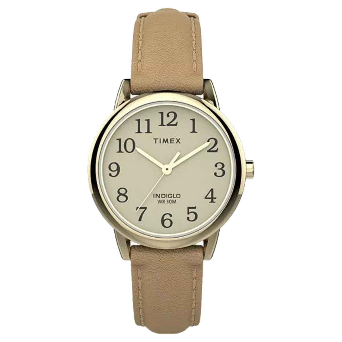 Timex Easy Reader Gold Tone/Tan Strap Women's Analog Watch TW2U96200