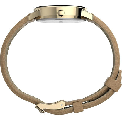 Timex Easy Reader Gold Tone/Tan Strap Women's Analog Watch TW2U96200