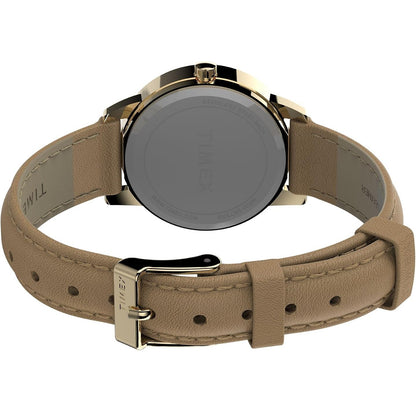 Timex Easy Reader Gold Tone/Tan Strap Women's Analog Watch TW2U96200
