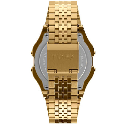 Timex T80 34mm Black/Gold Tone Bracelet Unisex Digital Watch TW2V18900