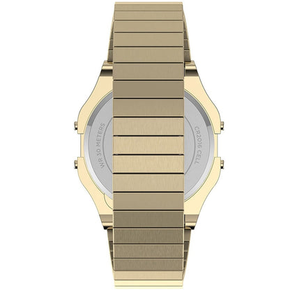 Timex T80 34mm Red/Gold Tone Expansion Band Unisex Digital Watch TW2V19200