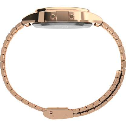 Timex T80 34mm Blue/Rose Gold Tone Unisex Digital Watch TW2V19600
