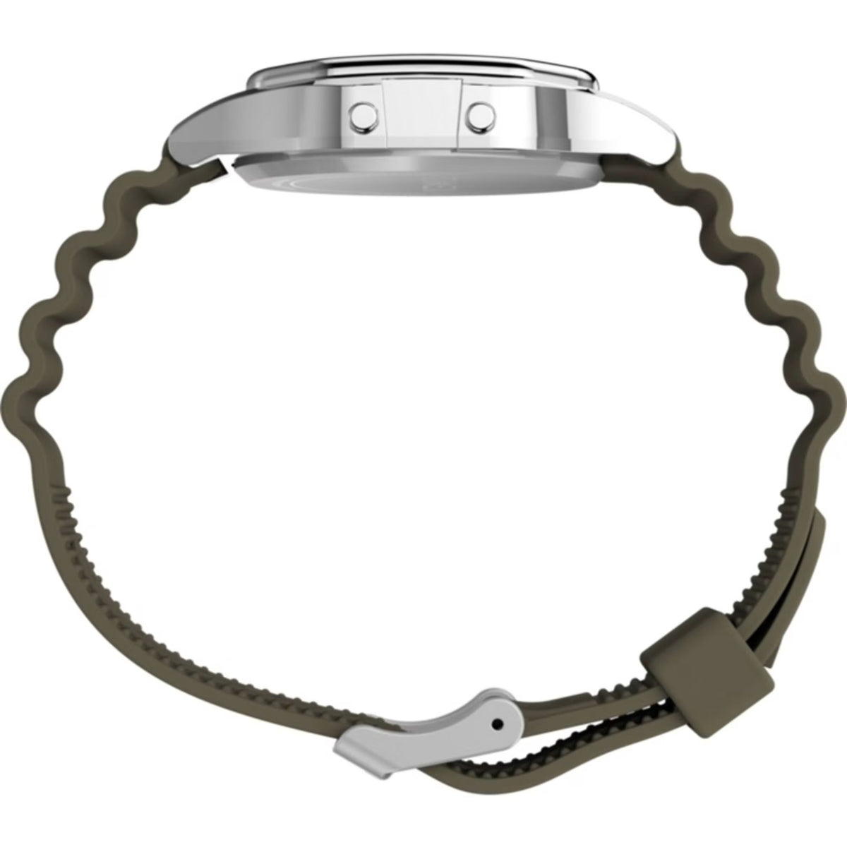 Timex T80 34mm Silver/Olive Resin Strap Unisex Digital Watch TW2V41100