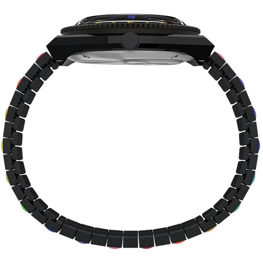 Timex Q Rainbow Black Women's 50m Quartz Analog Watch TW2V65900