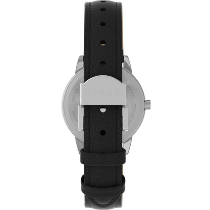 Timex Easy Reader Silver Tone/Black Leather Strap Women's Analog Watch TW2V69100