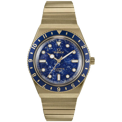 Timex Q Blue Lapis Lazuli/Gold Expansion Band Women's 50m Analog Watch TW2V92400