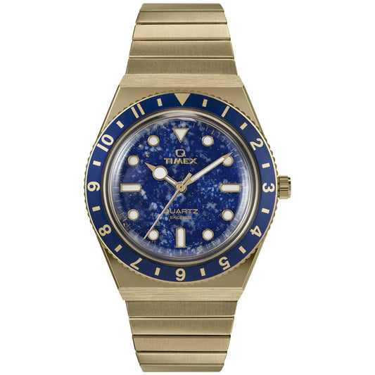 Timex Q Blue Lapis Lazuli/Gold Expansion Band Women's 50m Analog Watch TW2V92400