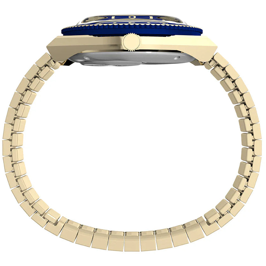 Timex Q Blue Lapis Lazuli/Gold Expansion Band Women's 50m Analog Watch TW2V92400