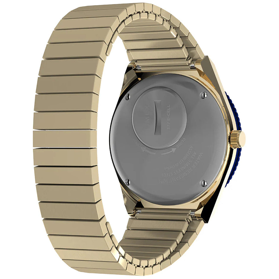 Timex Q Blue Lapis Lazuli/Gold Expansion Band Women's 50m Analog Watch TW2V92400