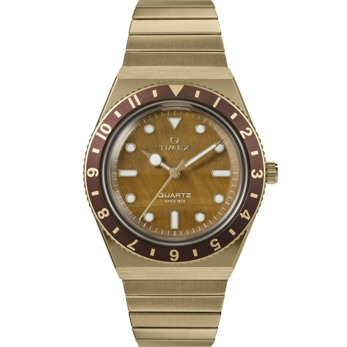 Timex Q Sport Brown/Gold Expansion Band Women's 50m Analog Watch TW2V92500