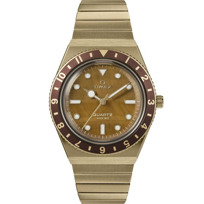 Timex Q Sport Brown/Gold Expansion Band Women's 50m Analog Watch TW2V92500