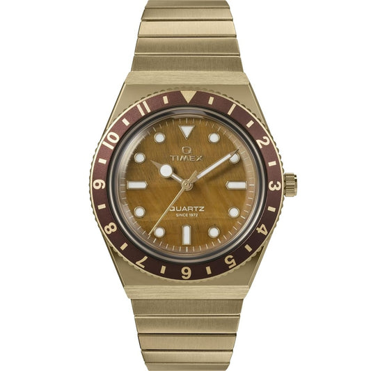 Timex Q Sport Brown/Gold Expansion Band Women's 50m Analog Watch TW2V92500