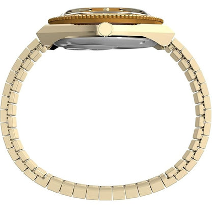 Timex Q Sport Brown/Gold Expansion Band Women's 50m Analog Watch TW2V92500
