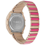 Timex T80 Pink/Rose Gold Tone Expansion Band Women's 30m Digital Watch TW2W41600
