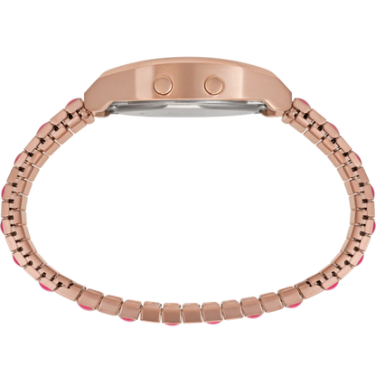 Timex T80 Pink/Rose Gold Tone Expansion Band Women's 30m Digital Watch TW2W41600