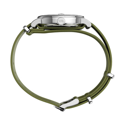 Timex Weekender 37mm White/Green Fabric Strap Unisex Analog Watch TW2W85600