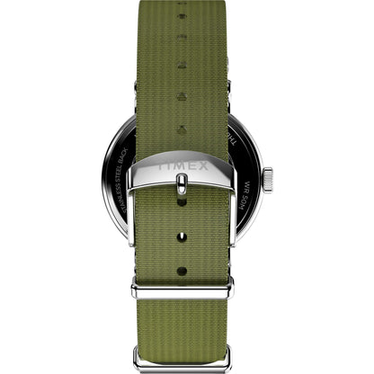 Timex Weekender 37mm White/Green Fabric Strap Unisex Analog Watch TW2W85600
