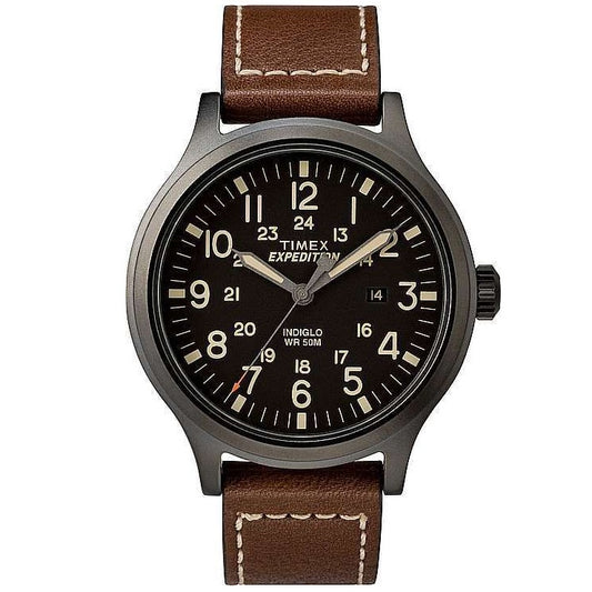 Timex Expedition Scout Black/Brown Leather Men's 50m Analog Watch TW4B11300