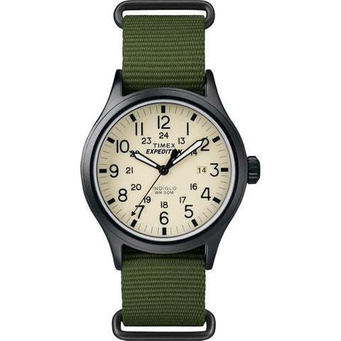 Timex Expedition Scout Cream/Green Fabric Men's 50m Analog Watch TW4B15500