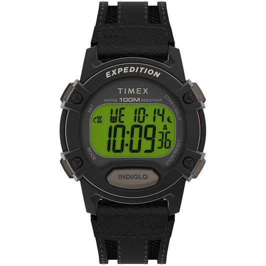Timex Expedition Cat 5 Brown Leather Men's 100m Digital Sports Watch TW4B24500
