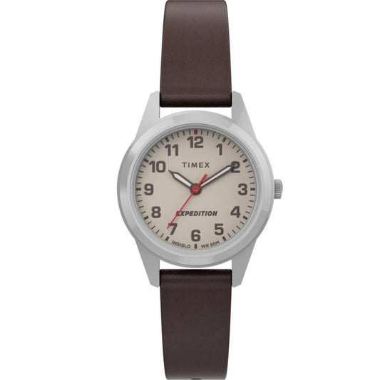 Timex Expedition Field Mini Cream/Brown Leather Women's Analog Watch TW4B25600