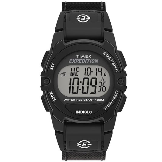 Timex Expedition Cat Black Fabric Strap 100m Unisex Digital Watch TW4B28000