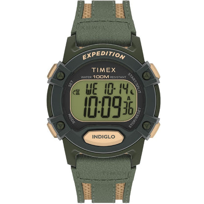 Timex Expedition Cat 5 Green Fabric/Leather Men's 100m Digital Watch TW4B30300