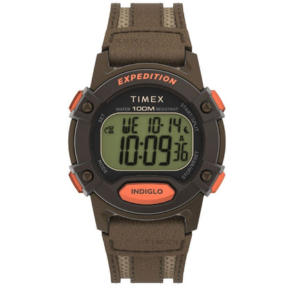Timex Expedition Cat 5 Brown Fabric/Leather Men's 100m Digital Watch TW4B30400