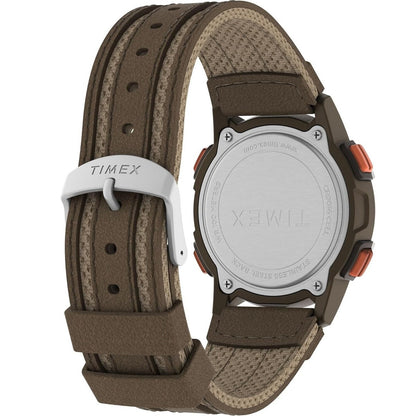 Timex Expedition Cat 5 Brown Fabric/Leather Men's 100m Digital Watch TW4B30400