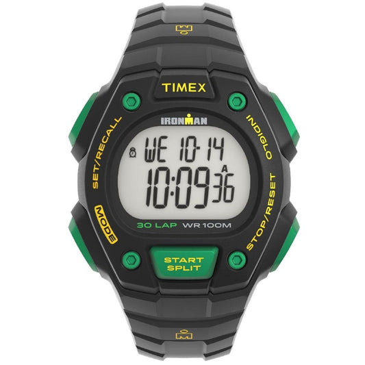 Timex Ironman Classic 30 Black/Green Men's 100m Digital Sports Watch TW5M59000